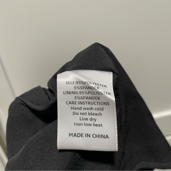 12th Tribe Pia Satin Rosette Full Length Halter Dress Black White Cream - Picture 11 of 15